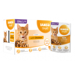 IAMS Delights Kitten Kana kastikkeessa 12x85g