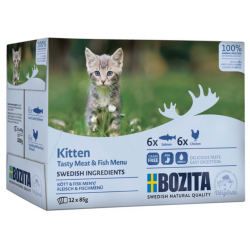 Bozita Kitten Tasty Meat & Fish, kastike 12x85g